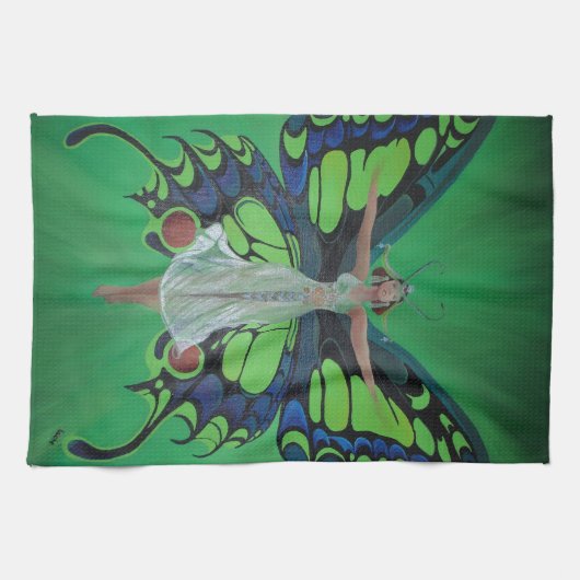 Jazz Age Showgirl Flapper Wearing Butterfly Wings Theedoek (Horizontaal)