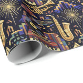 Jazz Age-vieringspatroon Cadeaupapier (Rol Hoek)