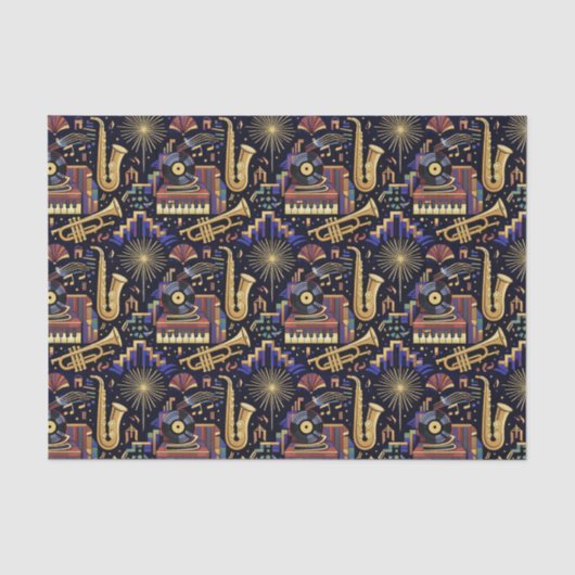 Jazz Age-vieringspatroon Tissuepapier (Voorkant)