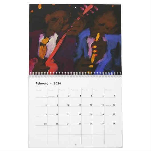 Jazz Art van E.J. Gold Kalender (Feb 2026)