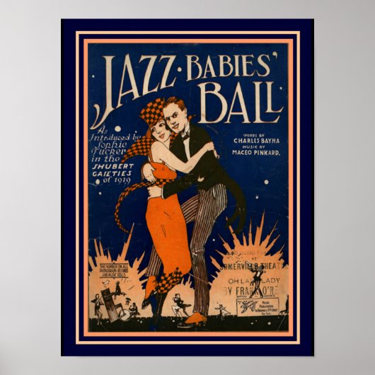 "Jazz Babies Ball" Deco Sheet Music 12 x 16 Poster (Voorkant)
