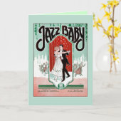 Jazz Baby jazz uit de jaren 20,  muziekafdekking v Kaart (Gele Bloem)