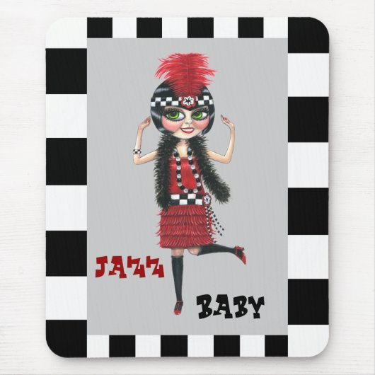 Jazz Baby Roaring '20s Flapper Mousepad Muismat (Voorkant)