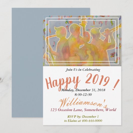 Jazz Band 2019 ARTIJ INVITE Kaart (Voorkant / Achterkant)