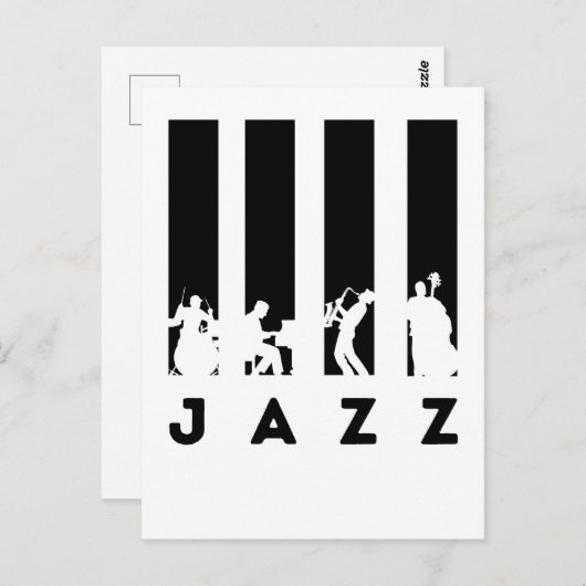 Jazz Band Briefkaart (Voorkant / Achterkant)