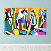 Jazz Band Canvas Afdruk (Insitu (Houten vloer))