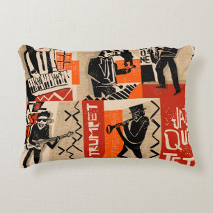 Jazz Band Cool Vintage Poster Accent Kussen