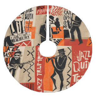 Jazz Band Cool Vintage Poster Kerstboom Rok