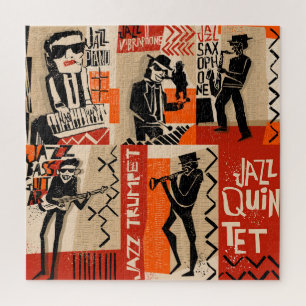 Jazz Band Cool Vintage Poster Legpuzzel