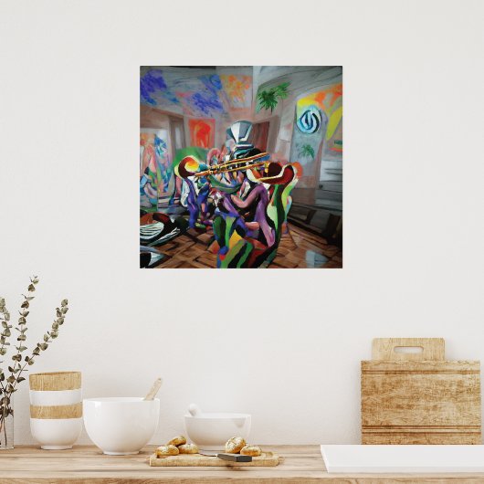Jazz Band Digital Art Poster (Keuken)