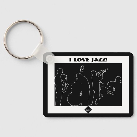 Jazz band Ik hou van Jazz Sleutelhanger (Achterkant)