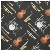 Jazz Band Instruments Musician Decor Stof (Swatch)