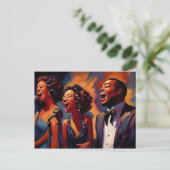 Jazz band muzikanten briefkaart (Staand voorkant)
