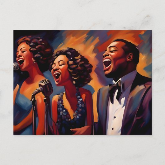 Jazz band muzikanten briefkaart (Voorkant)
