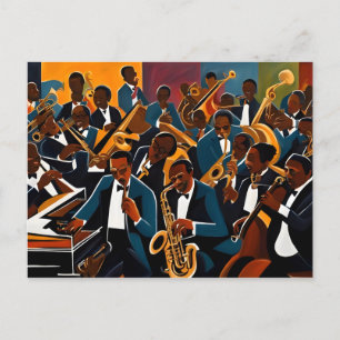 Jazz band muzikanten briefkaart