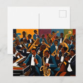 Jazz band muzikanten briefkaart (Voorkant / Achterkant)