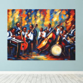Jazz band muzikanten canvas afdruk (Insitu (Houten vloer))