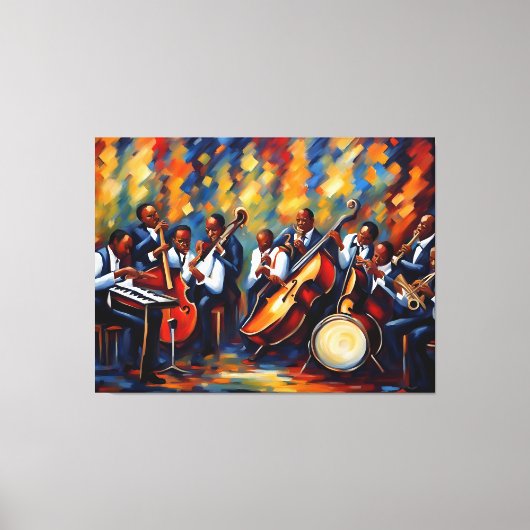Jazz band muzikanten canvas afdruk (Voorkant)