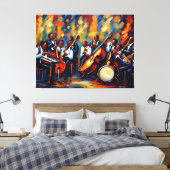 Jazz band muzikanten canvas afdruk (Insitu (Slaapkamer))