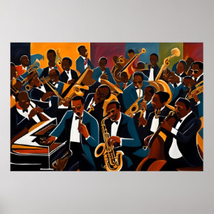 Jazz band muzikanten poster