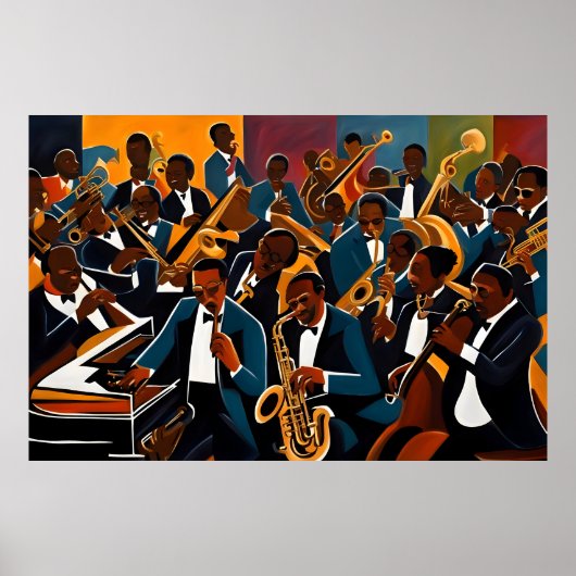 Jazz band muzikanten poster (Voorkant)