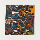 Jazz band muzikanten wandkleed (Voorkant (horizontaal))