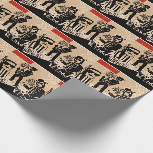 Jazz Band Poster: Cool Design Cadeaupapier (Hoek)