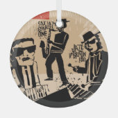  Jazz Band Poster: Cool Design Glas Ornament (Voorkant)