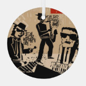 Jazz Band Poster: Cool Design Glas Ornament (Achterkant)