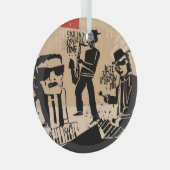 Jazz Band Poster: Cool Design Glas Ornament (Voorkant Rechts)