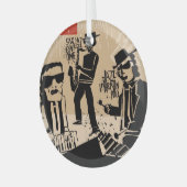 Jazz Band Poster: Cool Design Glas Ornament (Voorkant links)