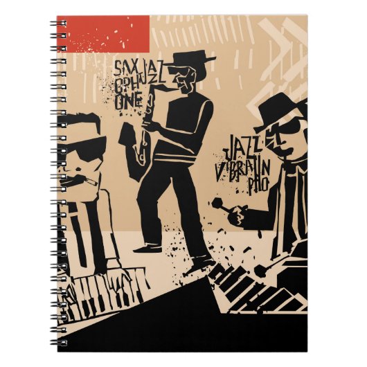 Jazz Band Poster: Cool Design Notitieboek (Voorkant)