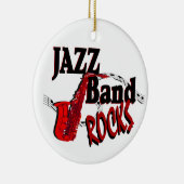 Jazz Band Rocks met Foto Keramisch Ornament (Rechts)