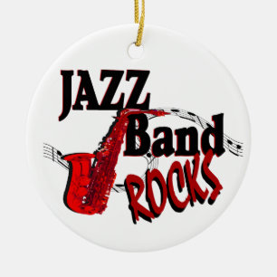 Jazz Band Rocks met foto Keramisch Ornament