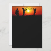 Jazz Band Silhouette Oranje Sunset Verjaardag Kaart (Achterkant)