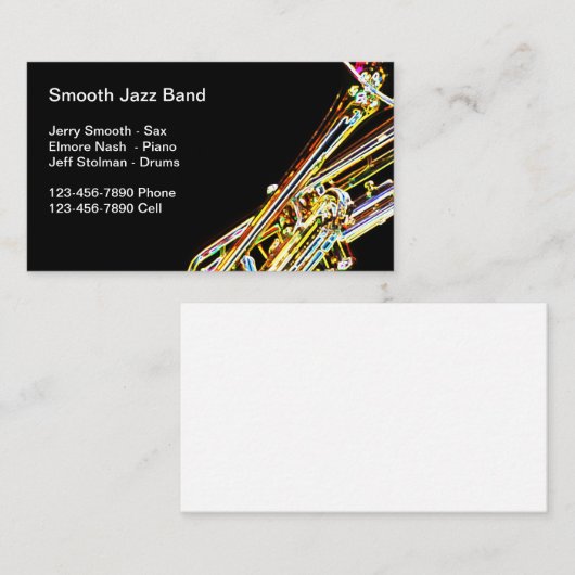 Jazz Band Trompet Thema Visitekaartje (Voorkant / Achterkant)