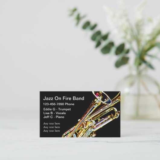 Jazz Band Visitekaartjes (Staand voorkant)