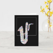 Jazz Baritone sax Gevouwen Wenskaart Kaart (Gele Bloem)