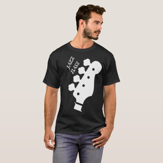 Jazz bas zwart T-shirt (Voorkant volledig)