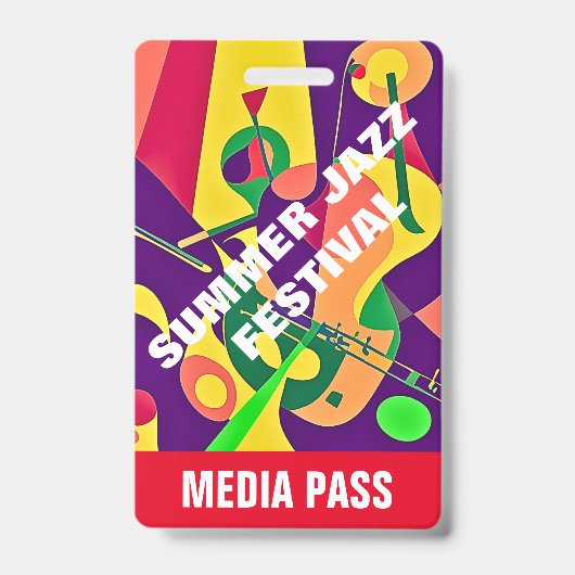 JAZZ BEDRIJFSMEDIA I.D. EVENEMENTENPAS BADGE (Voorzijde)