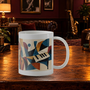 Jazz bij schemering Cubistische muziek mok