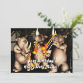 Jazz Birthday Invite Kaart (Staand voorkant)