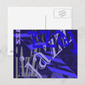 Jazz Blue op blauw Briefkaart (Voorkant / Achterkant)