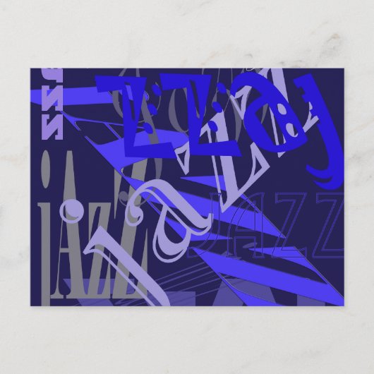 Jazz Blue op blauw Briefkaart (Voorkant)