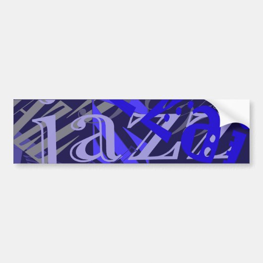 Jazz Blue op blauw Bumpersticker (Voorkant)