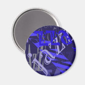 Jazz Blue op blauw Magneet (Voorkant / Achterkant)