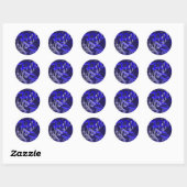 Jazz Blue op blauw Ronde Sticker (Vel)
