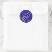 Jazz Blue op blauw Ronde Sticker (Tas)