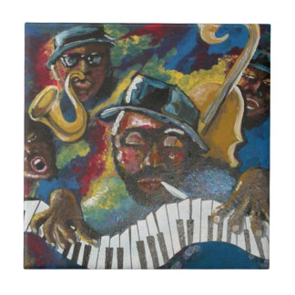 Jazz Blues African American Folk Art Tile Tegeltje