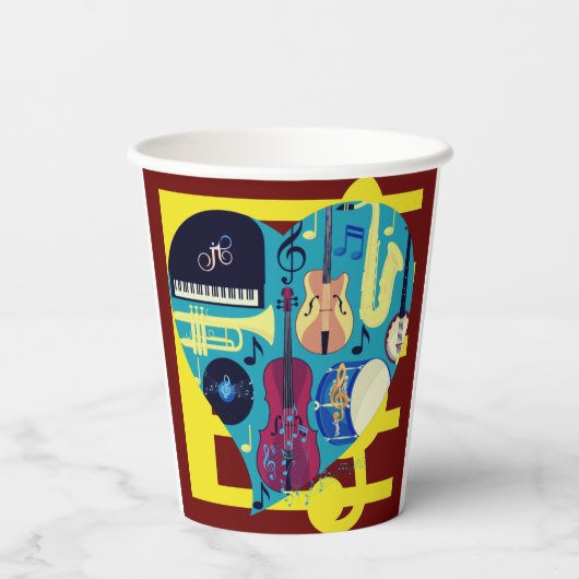 Jazz Blues Papieren Bekers (Achterkant)